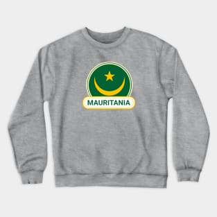 Mauritania Country Badge - Mauritania Flag Crewneck Sweatshirt